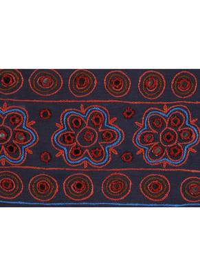 Mirror Embroidered Design Cotton Toran Hanging Tapestry 56 X 18 Inches 3