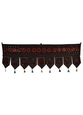 Elephant Embroidered Design Decorative Door Hanging 56 X 18 Inches 1