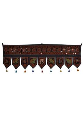 Mirror Embroidery Design Cotton Window Valance 56 X 18 Inches 1