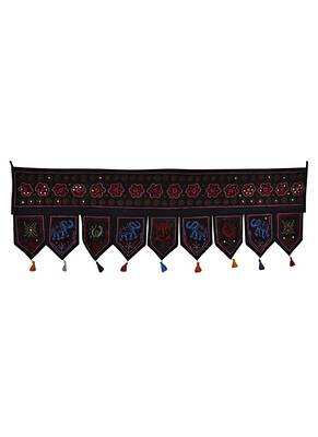 Traditional Handmade Embroidered Design Cotton Door Hanging 56 X 18 Inches 1