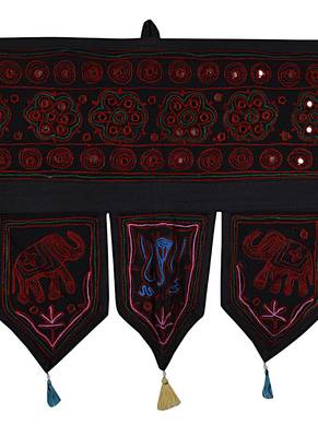 Home Decorative Handmade Embroidery Mirror Work Design Door Hanging 56 X 18 I... 2