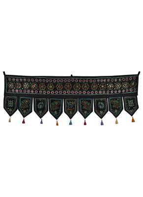 Rajasthnai Handmade Elephant Embroidery Mirror Work Designer Door Hanging 56 ... 1