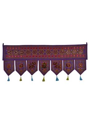 Jaipuri Handmade Decorative Embroidery & Mirror Work Design Cotton Door Hangi... 1