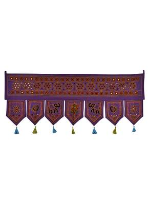 Embroidered Mirror Work Design Home Decor Cotton Door Hanging Toran 42 X 18 I... 1