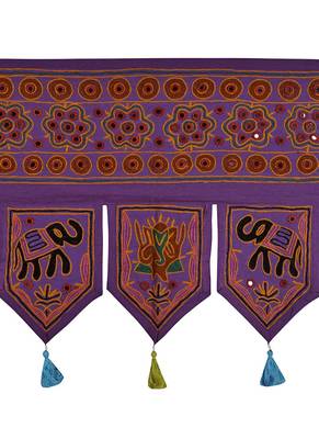 Embroidered Mirror Work Design Home Decor Cotton Door Hanging Toran 42 X 18 I... 2