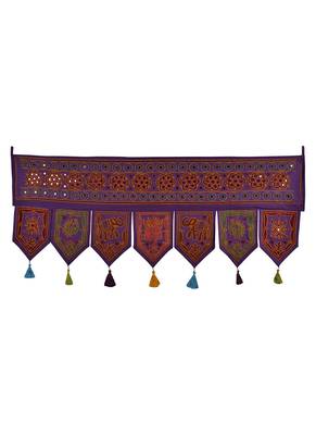 Embroidery & Mirror Work Design Cotton Indian Toran 42 X 18 Inches 1