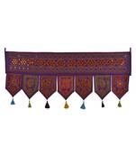 Embroidery & Mirror Work Design Cotton Indian Toran 42 X 18 Inches