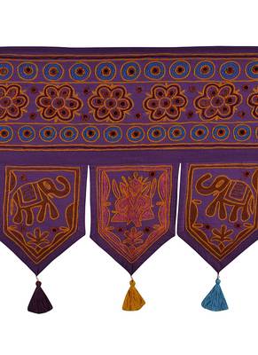 Embroidery & Mirror Work Design Cotton Indian Toran 42 X 18 Inches 2