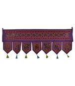 Lal Haveli Mirror Work Embroidery Work Design Cotton Door Toran Tapestry 42 X 18 inches