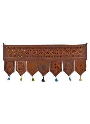 Ethnic Mirror Work & Mirror Embroidery Design Cotton Toran Tapestry 42 X 18 I... 1