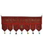 Traditional Decorative Embroidered Design Mirror Work Cotton Door Hanging 42 ...