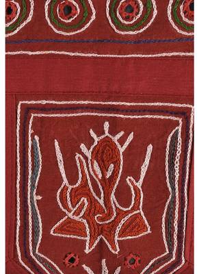Indian Embroidered Mirror Work Design Cotton Door Hanging Tapestry 42 X 18 In... 3