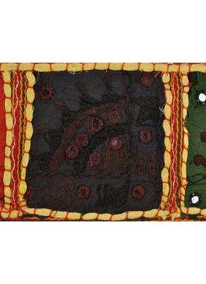 Lal Haveli Vintage Handmade Embroidered Patchwork Cotton Door Hanging 39 X 16 inches 3