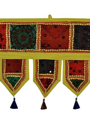 Lal Haveli Handmade Embroidery Patchwork Design Home D?cor Door Toran 39 X 16 inches 2