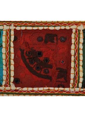 Lal Haveli Patchwork Embroidery Designer Decorative Cotton Door Hanging 39 X 16 inches 3