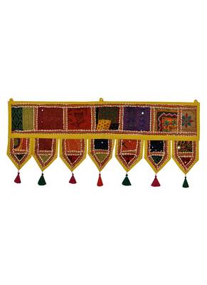Lal Haveli Decorative Patchwork & Embroidery Design Cotton Door Hanging 39 X 16 inches 1