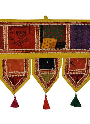 Lal Haveli Decorative Patchwork & Embroidery Design Cotton Door Hanging 39 X 16 inches 2