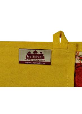 Lal Haveli Room Decorative Embroidery Patchwork Design Cotton Indian Toran Tapestry 39 X 16 inches 4