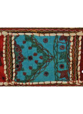 Lal Haveli Designer Handmade Ethnic Embroidery Patchwork Cotton Door Hanging Tapestry 39 X 16 inches 3