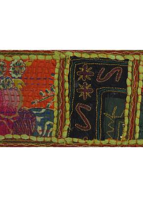 Lal Haveli Designer Handmade Patchwork Embroidery Cotton Door Hanging 39 X 16 inches 3