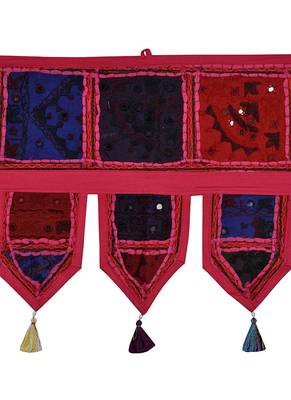 Lal Haveli Decorative Handmade Embroidery Design Cotton Door Hanging Toran 39 X 16 inches 2