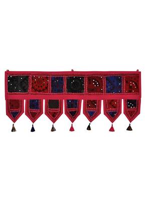 Lal Haveli Embroidery Patchwork Cotton Door Hanging 39 X 16 inches 1