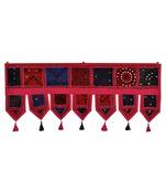 Lal Haveli Room Decorative Embroidery Patchwork Decorative Cotton Door Hanging 39 X 16 inches