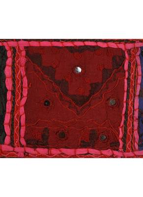 Lal Haveli Decorated Handmade Patchwork Embroidery Cotton Door Tapestry Toran 39 X 16 inches 3