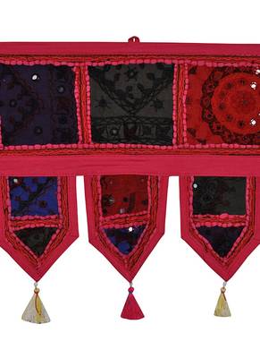Lal Haveli Traditional Embroidered Designer Cotton Door Hanging Toran 39 X 16 inches 2