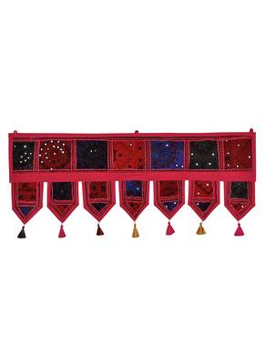 Lal Haveli Designer Patchwork Embroidery Cotton Door Hanging Toran 39 X 16 inches 1