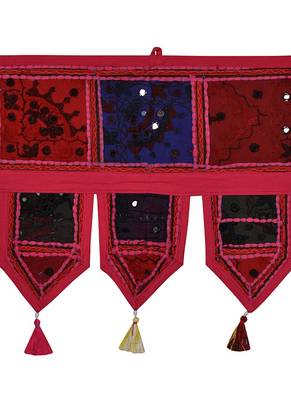 Lal Haveli Handmade Designer Cotton Indian Toran Hanging 39 X 16 inches 2