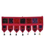 Lal Haveli Rajasthani Handmade Decorative Embroidered Patchwork Cotton Door Hanging 39 X 16 inches