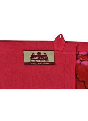 Lal Haveli Rajasthani Handmade Decorative Embroidered Patchwork Cotton Door Hanging 39 X 16 inches 4