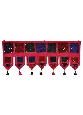 Lal Haveli Embroidery Patchwork Cotton Door Hanging Toran 39 X 16 inches 1