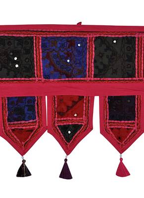 Lal Haveli Embroidery Patchwork Cotton Door Hanging Toran 39 X 16 inches 2