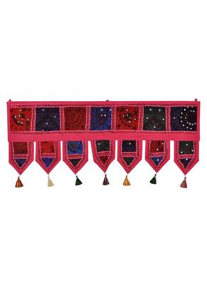 Lal Haveli Living Room Decorative Patchwork Cotton Door Hanging Tapestry 39 X 16 inches 1