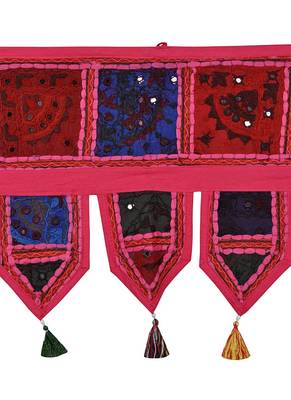 Lal Haveli Living Room Decorative Patchwork Cotton Door Hanging Tapestry 39 X 16 inches 2