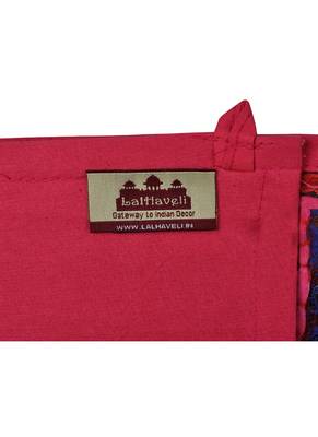 Lal Haveli Decorated Handmade Embroidery Patchwork Designer Cotton Door Hanging 39 X 16 inches 4