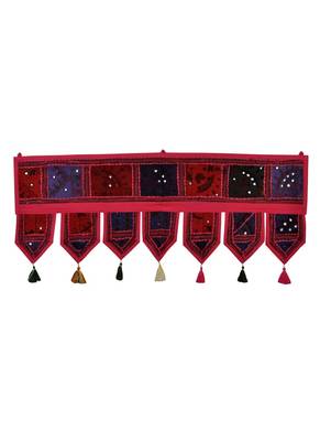 Lal Haveli Designer Embroidery Cotton Patchwork Door Hanging Toran 39 X 16 inches 1