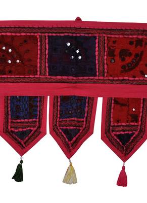 Lal Haveli Designer Embroidery Cotton Patchwork Door Hanging Toran 39 X 16 inches 2
