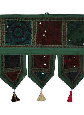 Lal Haveli Handmade Designer Patchwork Cotton Home Decor Embroidery Door Hanging 39 X 16 inches 2