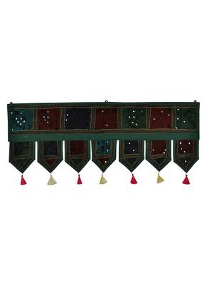 Lal Haveli Handmade Embroidery Patchwork Cottton Door Hanging Toran Tapestry 39 X 16 inches 1