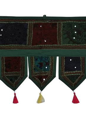 Lal Haveli Handmade Embroidery Patchwork Cottton Door Hanging Toran Tapestry 39 X 16 inches 2