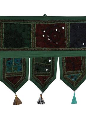 Lal Haveli Embroidery Patchwork Designer Cotton Door Hanging Toran 39 X 16 inches 2