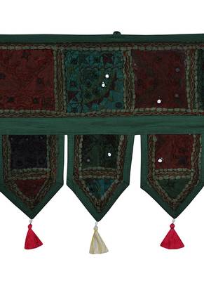 Lal Haveli Designer Embroidery Patchwork Cotton Toran Hanging 39 X 16 inches 2