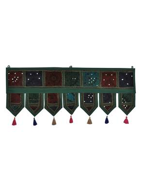 Lal Haveli Traditional Handmade Embroidery Patchwork Design Cotton Decorative Door Hanging 39 X 16 inches 1