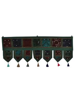 Lal Haveli Decorative Embroidery Patchwork Design Cotton Toran Door Hanging 39 X 16 inches 1