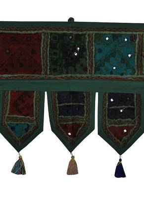 Lal Haveli Decorative Embroidery Patchwork Design Cotton Toran Door Hanging 39 X 16 inches 2
