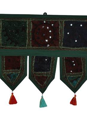 Lal Haveli Handmade Patchwork Design Cotton Indian Embroidery Door Toran 39 X 16 inches 2