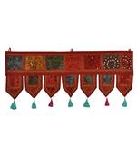 Lal Haveli Indian Traditional Design Embroidered Cotton Door Hanging Tapestries 39 X 16 inches
